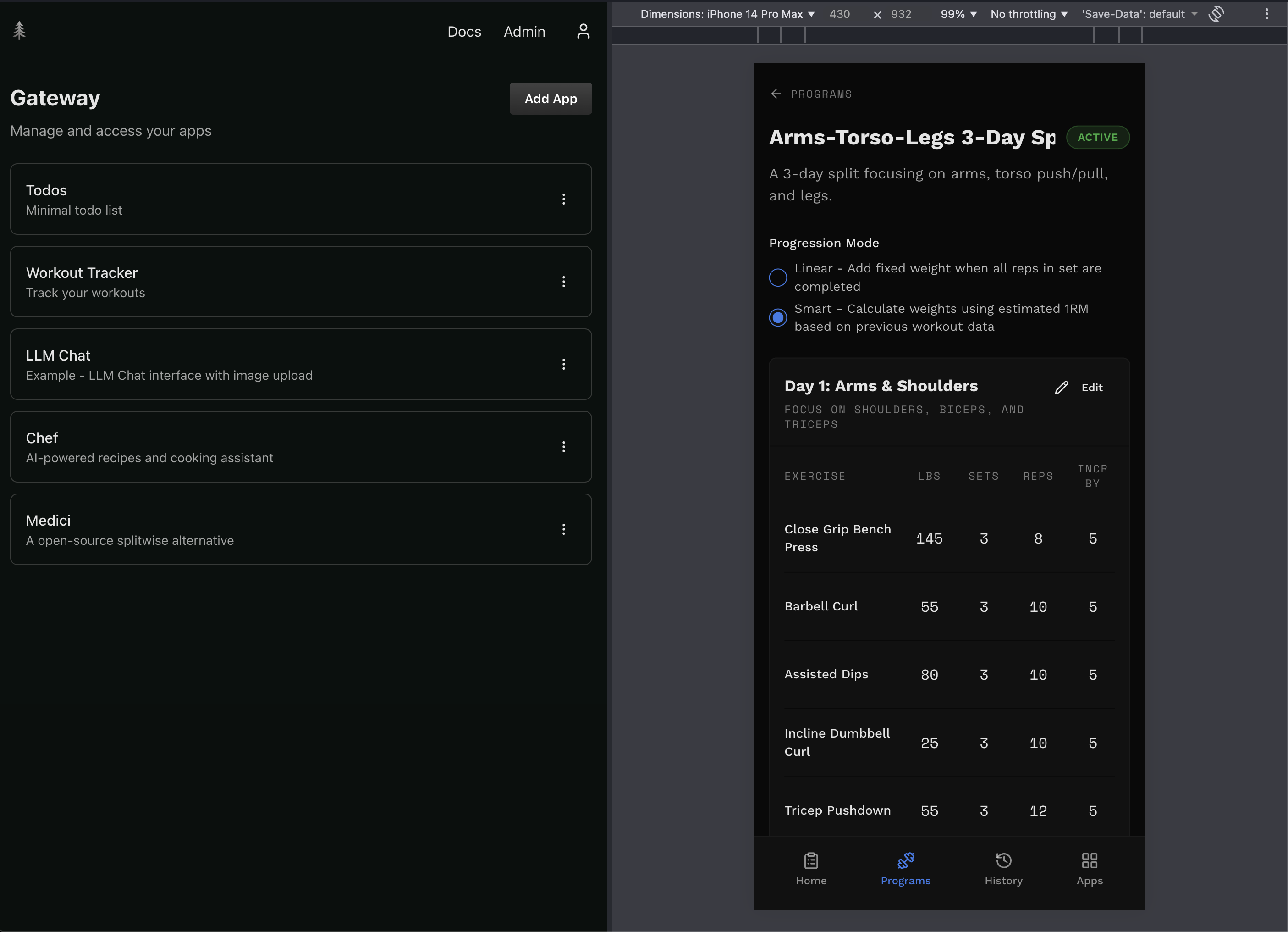 Gateway and Workout Tracker