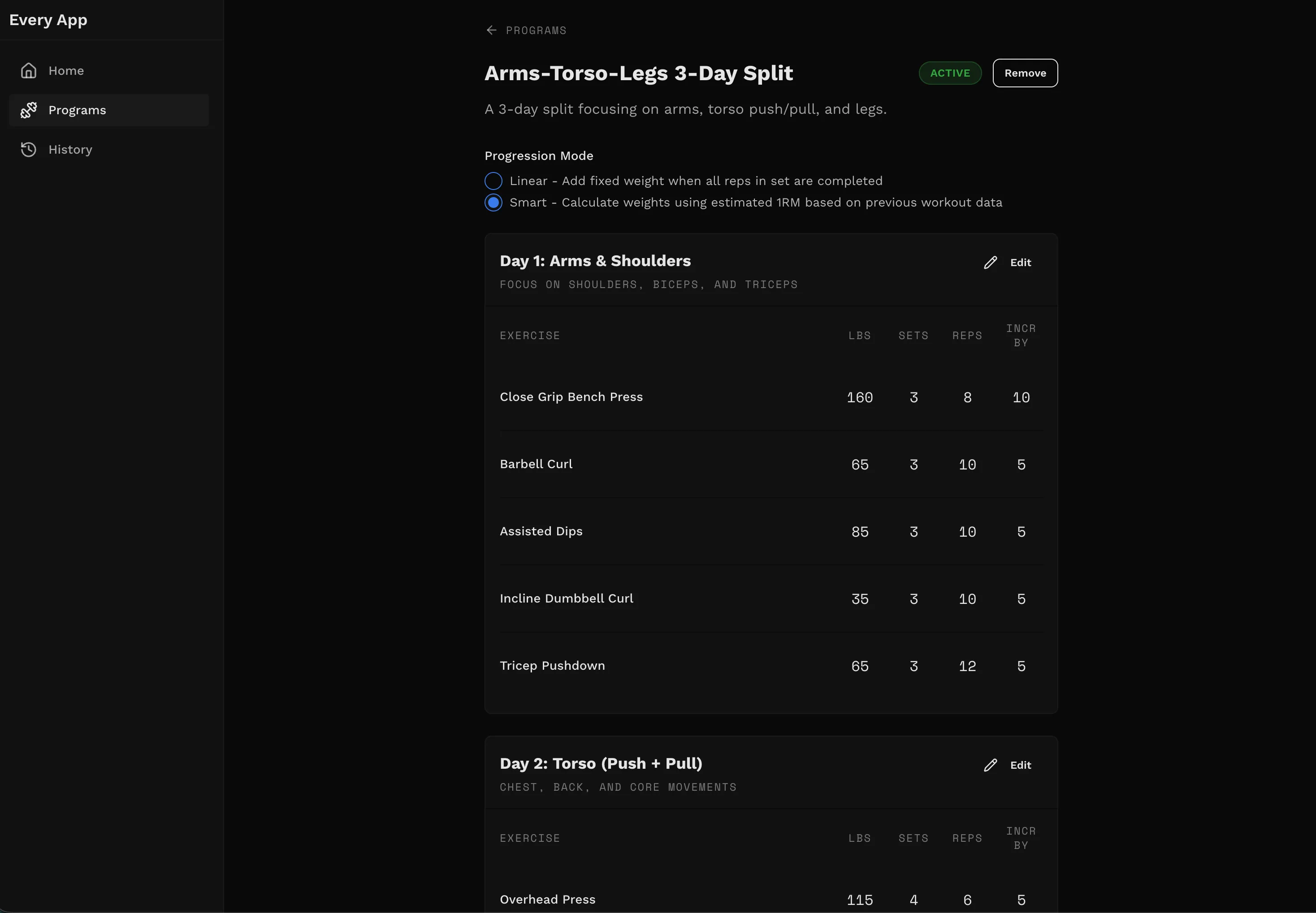 Workout Tracker Screenshot